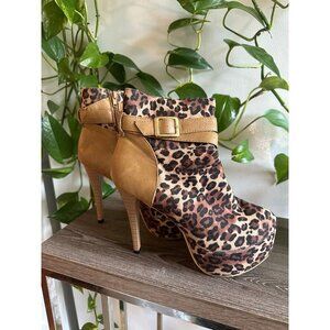 UNsensored Leopard Platform Stiletto Booties – Size 8.5